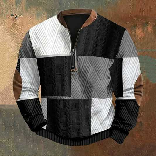 Sudadera con cremallera y estampado digital 3D para hombre - Estilo primavera y otoño