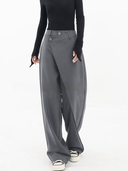 Pantalon large irrégulier Loom & Soul™ – Pantalon ample taille haute pour femme