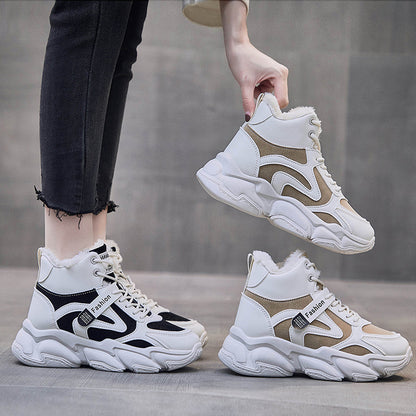 Zapatillas deportivas altas Loom & Soul™ con forro polar para mujer – Calzado de invierno cálido, grueso y cómodo