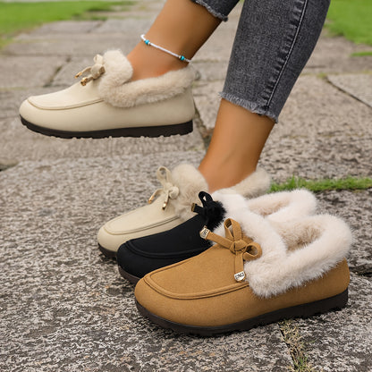 Women’s Fleece-Lined Loafers – Warm Slip-On Winter Shoes