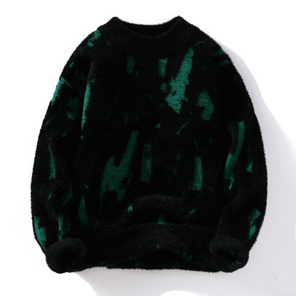Pull en maille épais doublé polaire pour homme – Coupe ample d'hiver