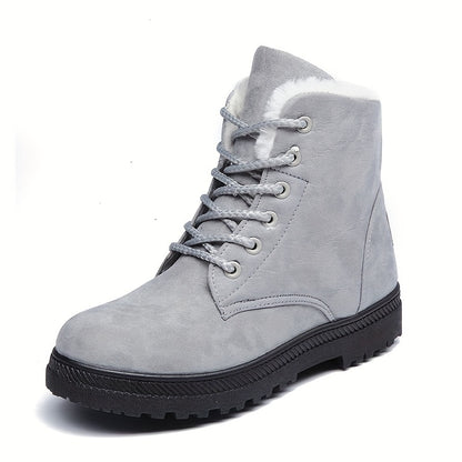 Women’s Warm Ankle Boots – Lightweight Lace-Up Platform Winter Footwear