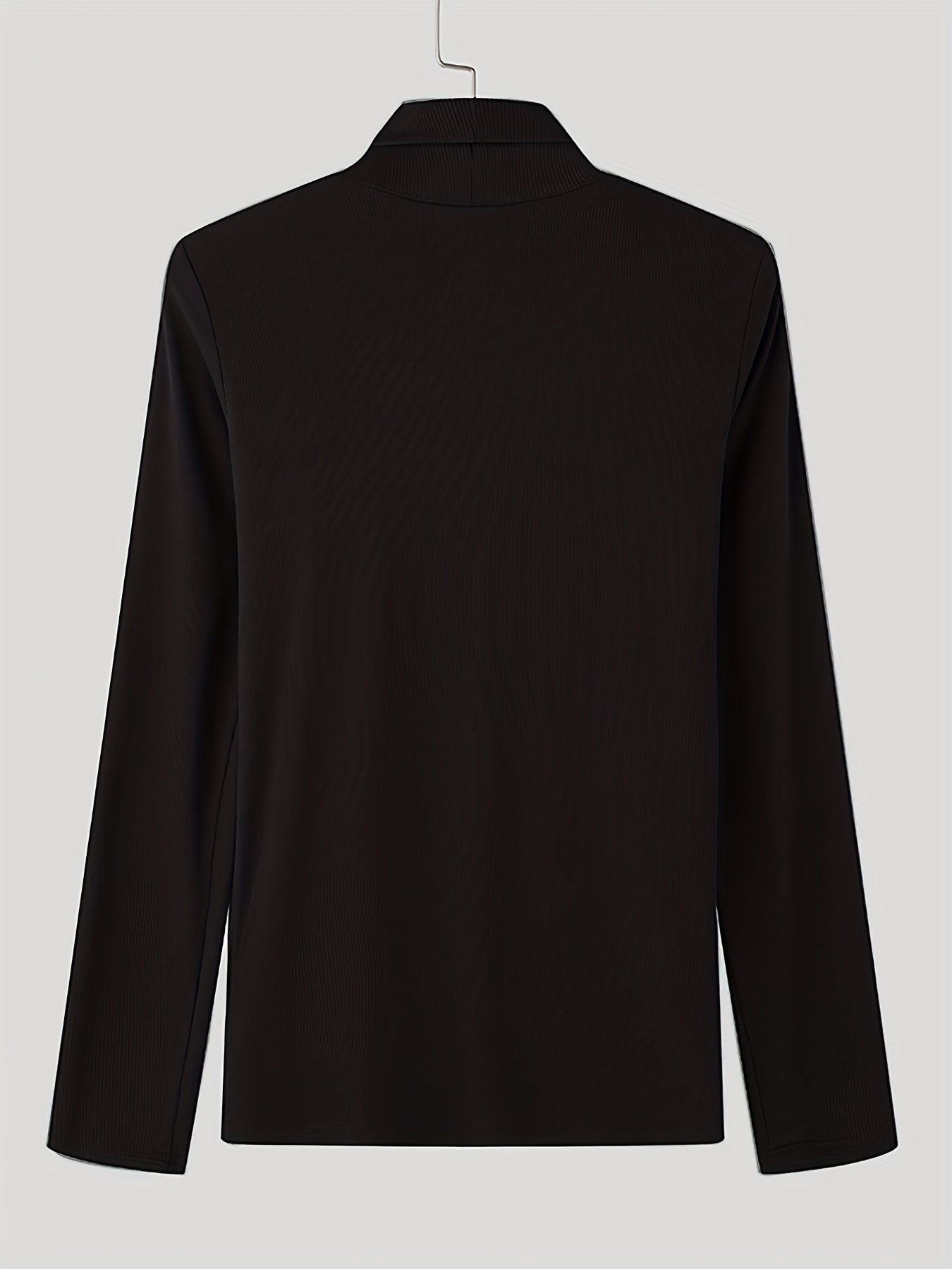 Camiseta de cuello alto ajustada para hombre - Camisa de punto con detalle de botones