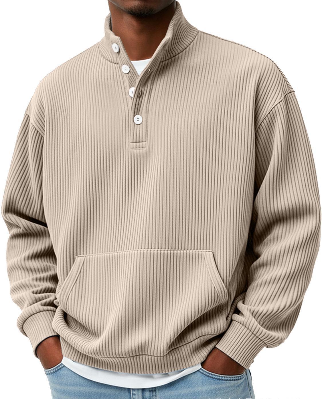 Sudadera de Cuello Alto Lisa para Hombre – Polo Casual de Manga Larga