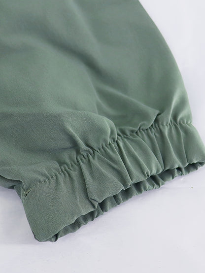 Conjunto de dos piezas con cremallera y diseño direccional – Ropa urbana informal para mujer