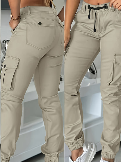 Pantalones cargo de mujer de cintura alta – Pantalones de trabajo elegantes para todas las estaciones