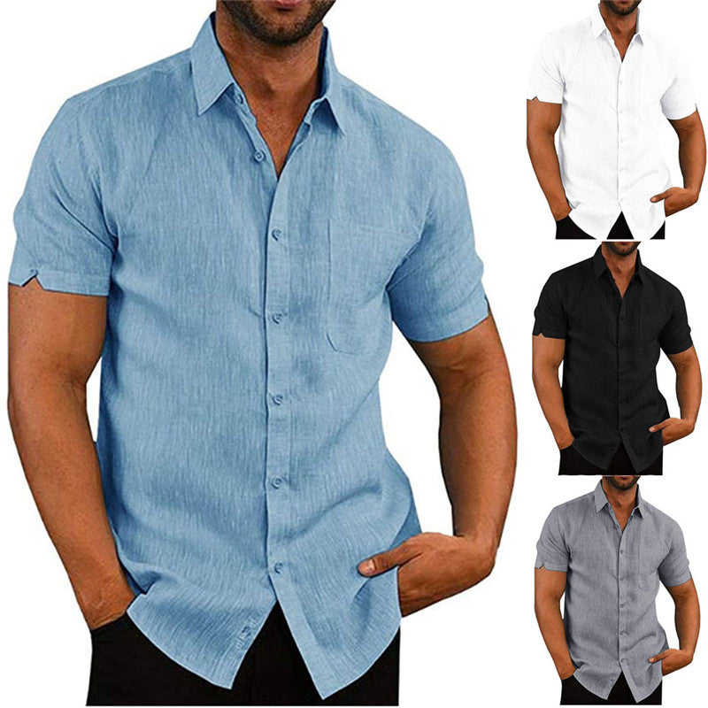 Men’s Casual Button Shirt – Relaxed Fit Drop Shoulder Top
