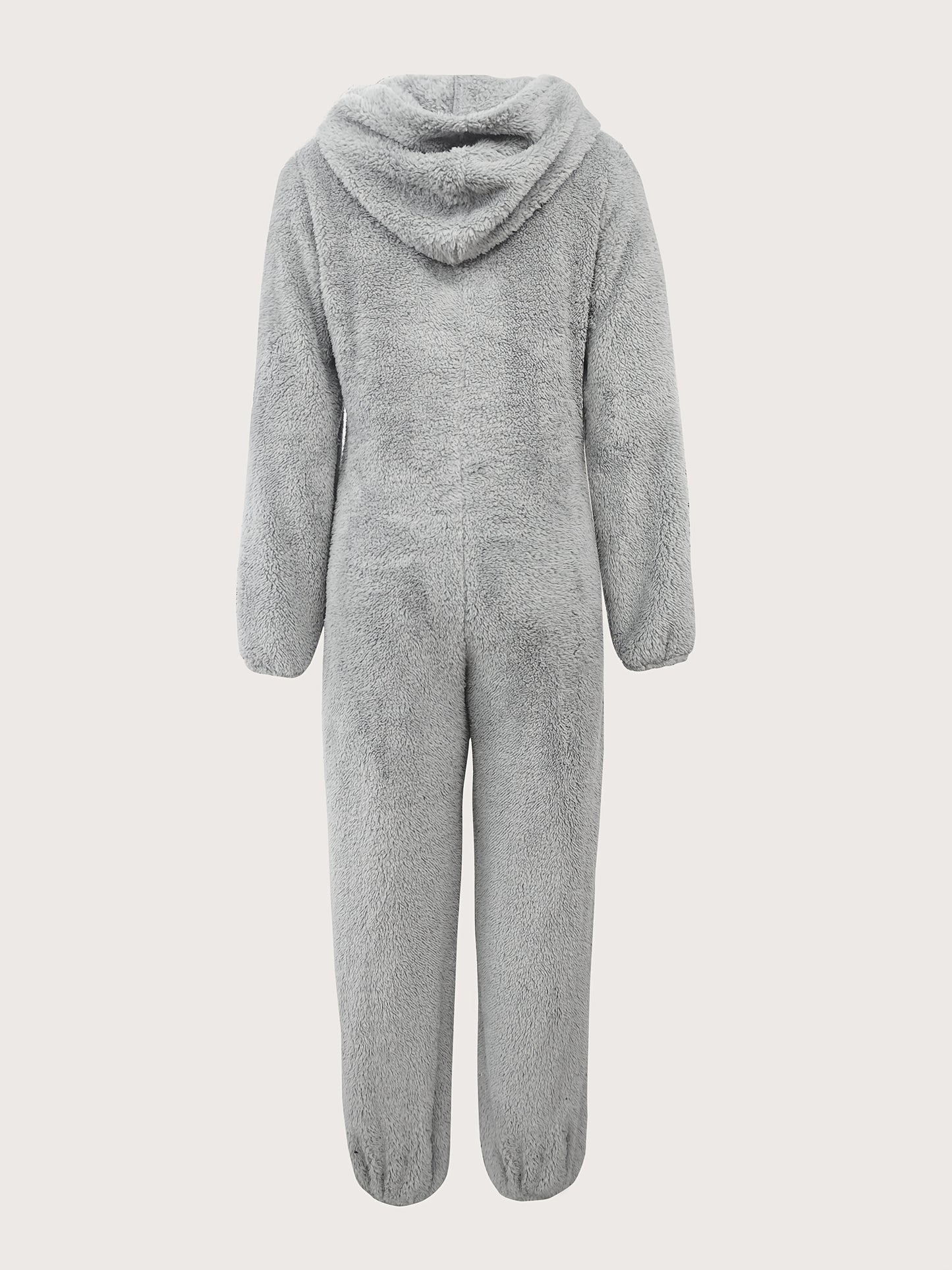 Mono con capucha y cremallera de peluche – Para mujer, cálido y cómodo para otoño/invierno