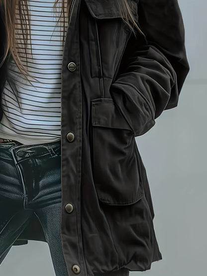 Chaqueta con capucha para mujer de alta resistencia en color verde oliva – Abrigo de trabajo grueso para todas las estaciones