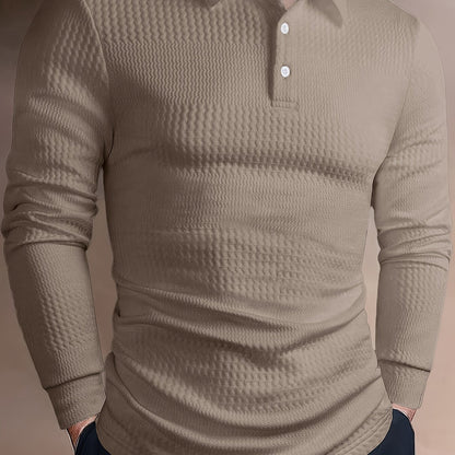 Polo Homme d'Été à Revers Jacquard – Coupe Slim Manches Courtes
