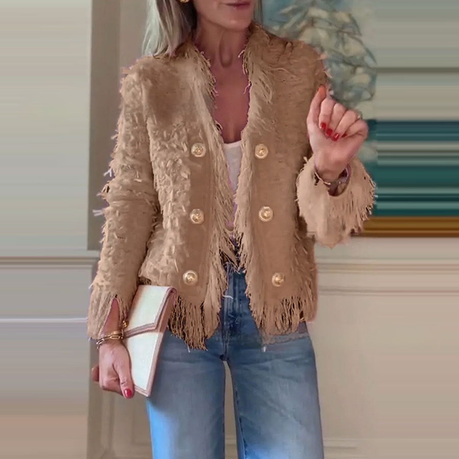 Chaqueta elegante con borlas para mujer – Estilo urbano entallado