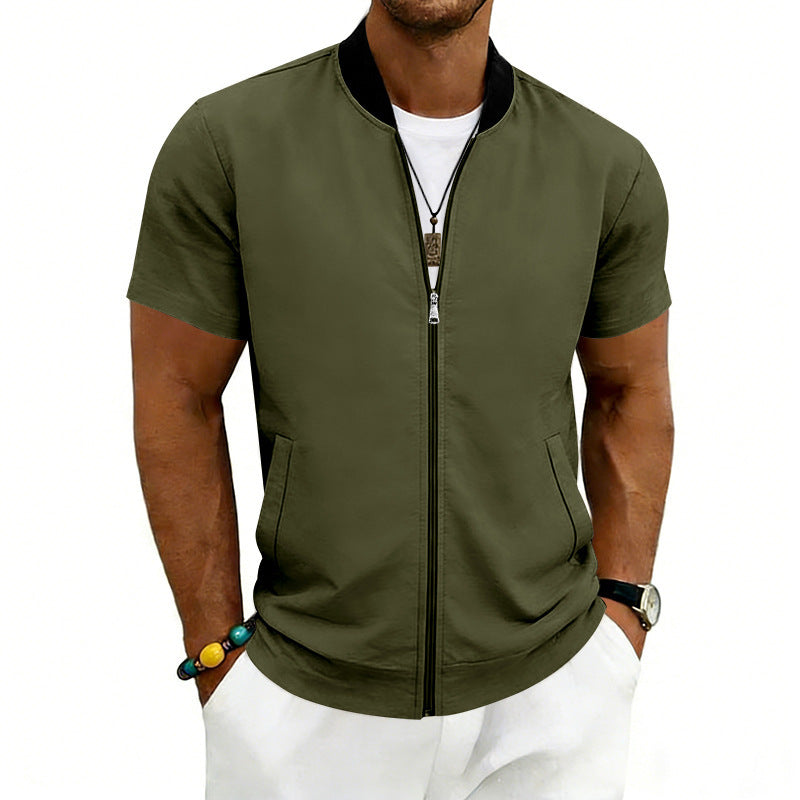 Men’s Flight Zip-Up Jacket – Classic Streetwear Bomber Fit