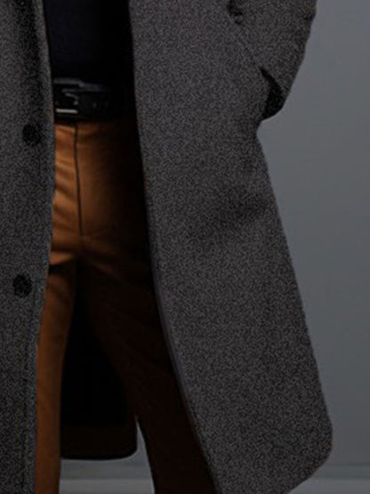 Abrigo clásico de solapa para hombre – Chaqueta de invierno de una sola botonadura
