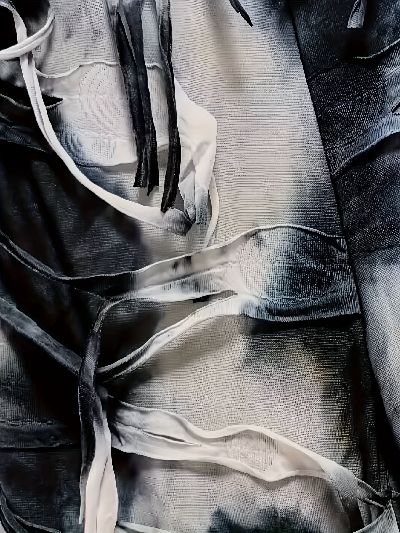 Tie-Dye Mesh Flare Pants – High-Waisted Fringe Detail Semi-Sheer Trousers