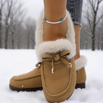 Women’s Fleece-Lined Loafers – Warm Slip-On Winter Shoes