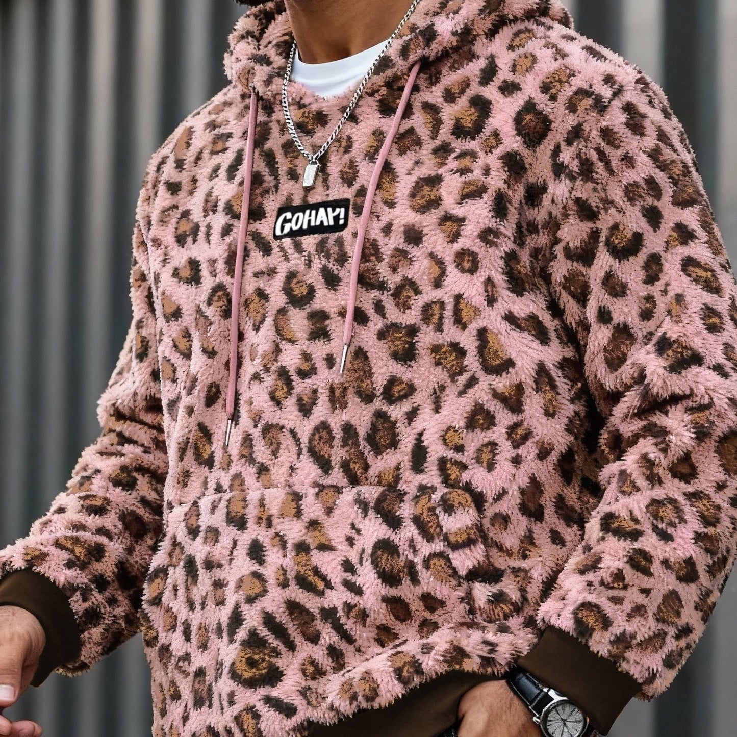 Sweat à Capuche Imprimé Léopard Homme – Sweat-shirt Doux Tendance Streetwear