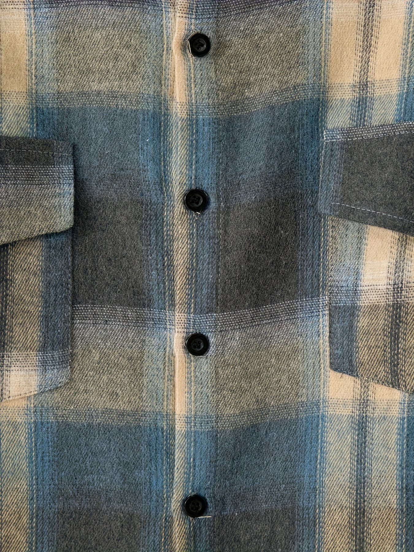 Camisa a cuadros verdes y azules para hombre – Camisa informal a cuadros con botones