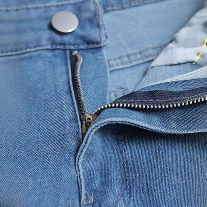 Vaqueros pitillo para hombre – Vaqueros casual ajustados elásticos de mezclilla azul
