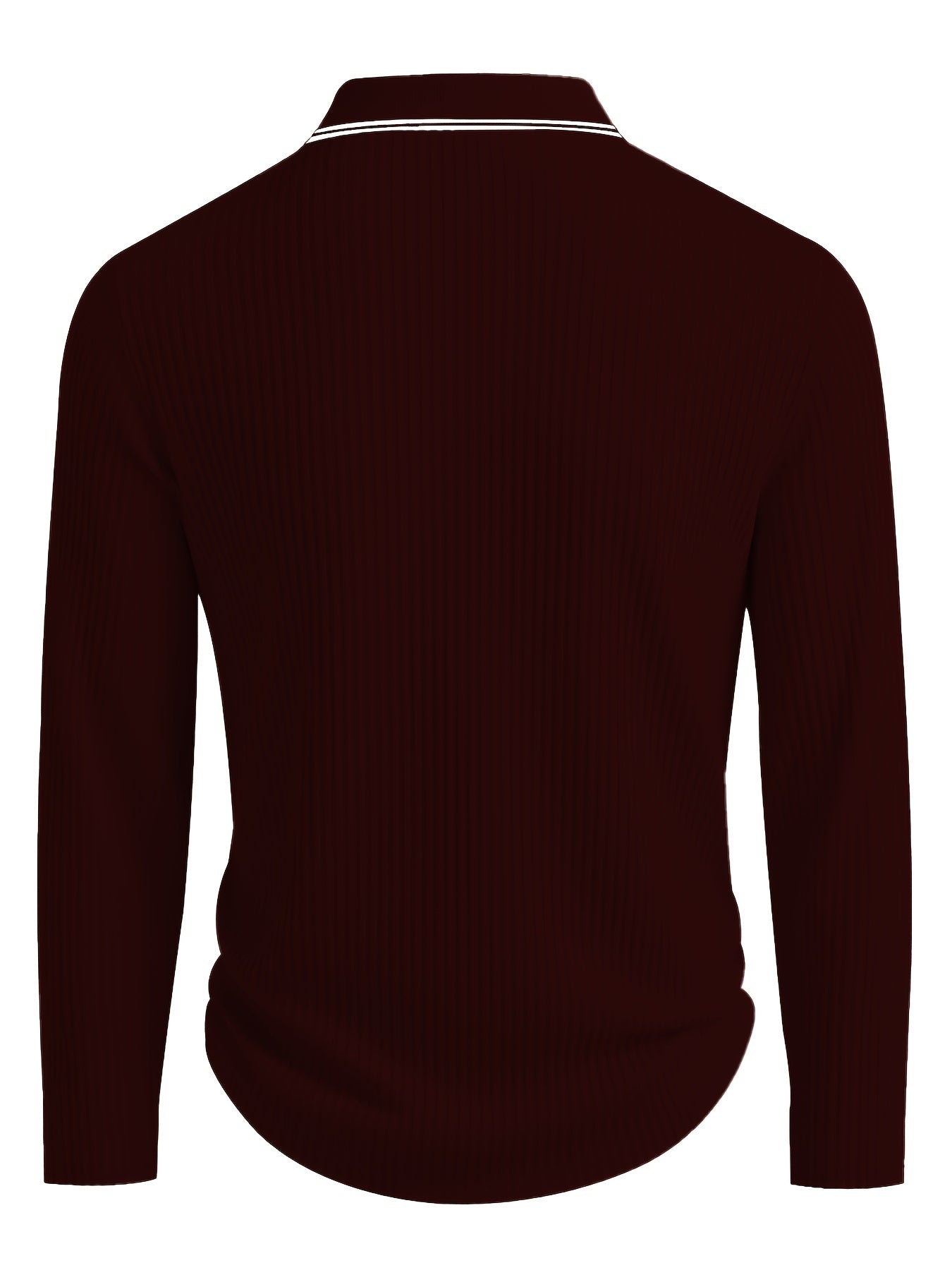 Polo a rayas para hombre – Top informal de manga larga de corte holgado