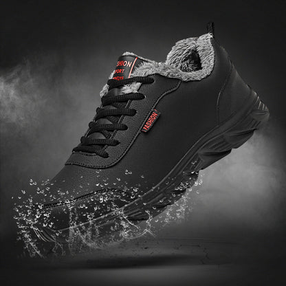 Zapatillas de invierno cálidas Loom & Soul™ para hombre – Impermeables, antideslizantes, zapatos cómodos con forro de felpa