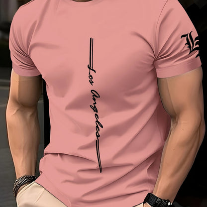 Camiseta con gráfico de Cuatro Ángeles – Camiseta rosa urbana con mensaje