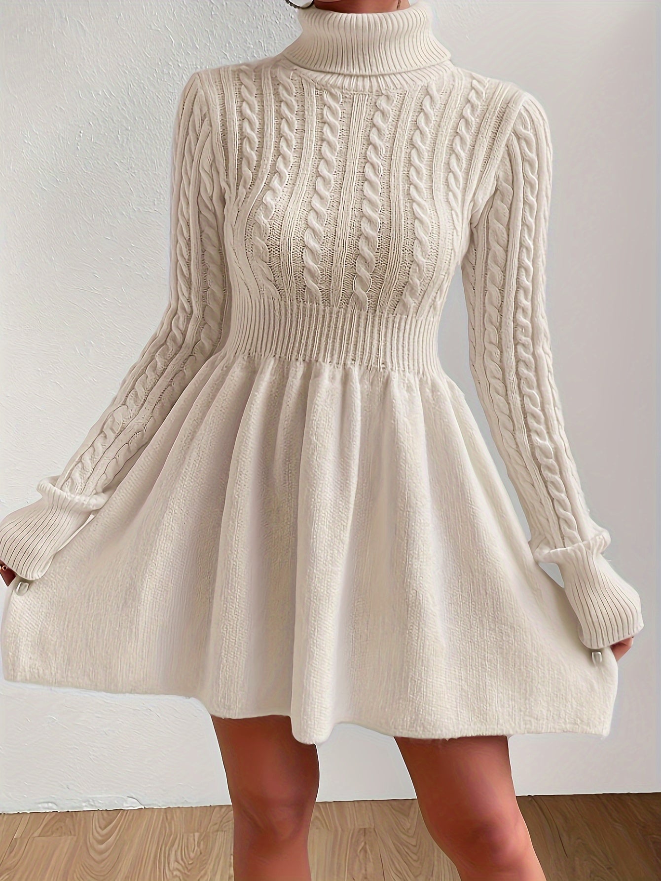 Minivestido entallado de cuello alto – Elegante vestido corto con corte A para eventos