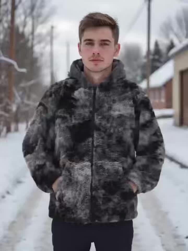 Veste polaire tie-dye Loom & Soul pour homme – Vêtement d'extérieur chaud à capuche en molleton doux et moelleux