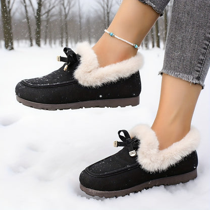 Women’s Fleece-Lined Loafers – Warm Slip-On Winter Shoes