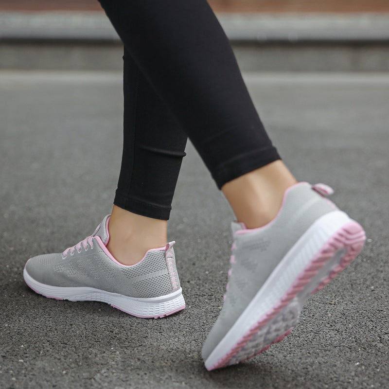 Zapatillas deportivas de malla para mujer Loom & Soul™ – Zapatillas de running ligeras y transpirables con tacón de cuña cómodo