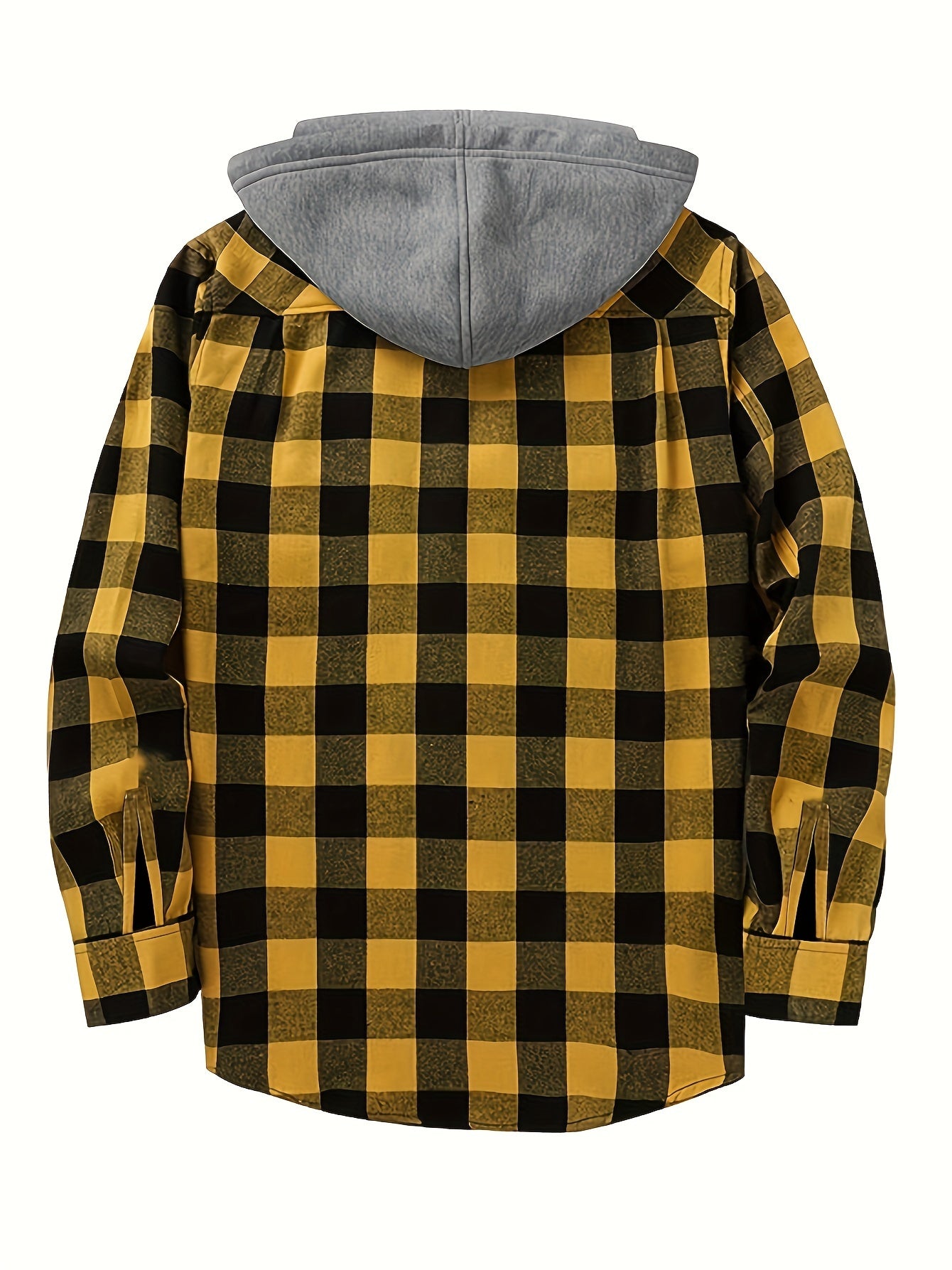 Camisas a cuadros con capucha para hombre, 2 piezas – Conjunto de chaqueta tipo suéter con botones
