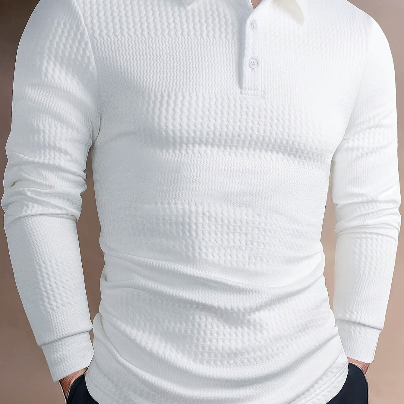 Polo Homme d'Été à Revers Jacquard – Coupe Slim Manches Courtes