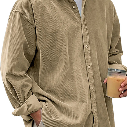 Chaqueta de Pana para Hombre – Abrigo Casual de Otoño de Corte Holgado