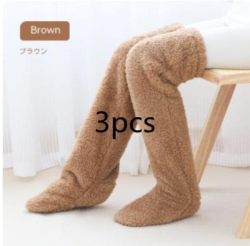 Calcetines largos peludos por encima de la rodilla Loom & Soul™ – Medias unisex cálidas para invierno y para casa