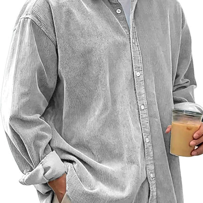Chaqueta de Pana para Hombre – Abrigo Casual de Otoño de Corte Holgado