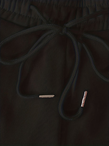 Drawstring Draped Pants – Women’s Solid Straight-Leg Casual Trousers