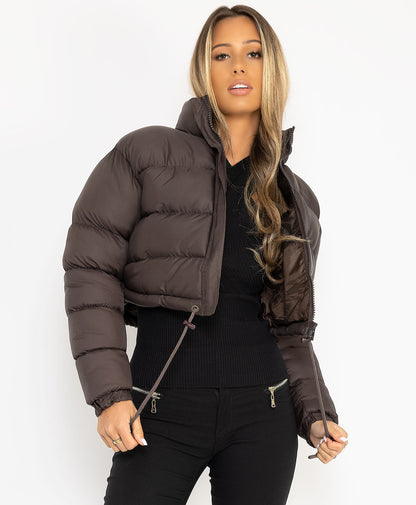 Chaqueta de plumas para mujer Loom & Soul™ – Abrigo acolchado corto bohemio con relleno de seda y algodón y toque retro