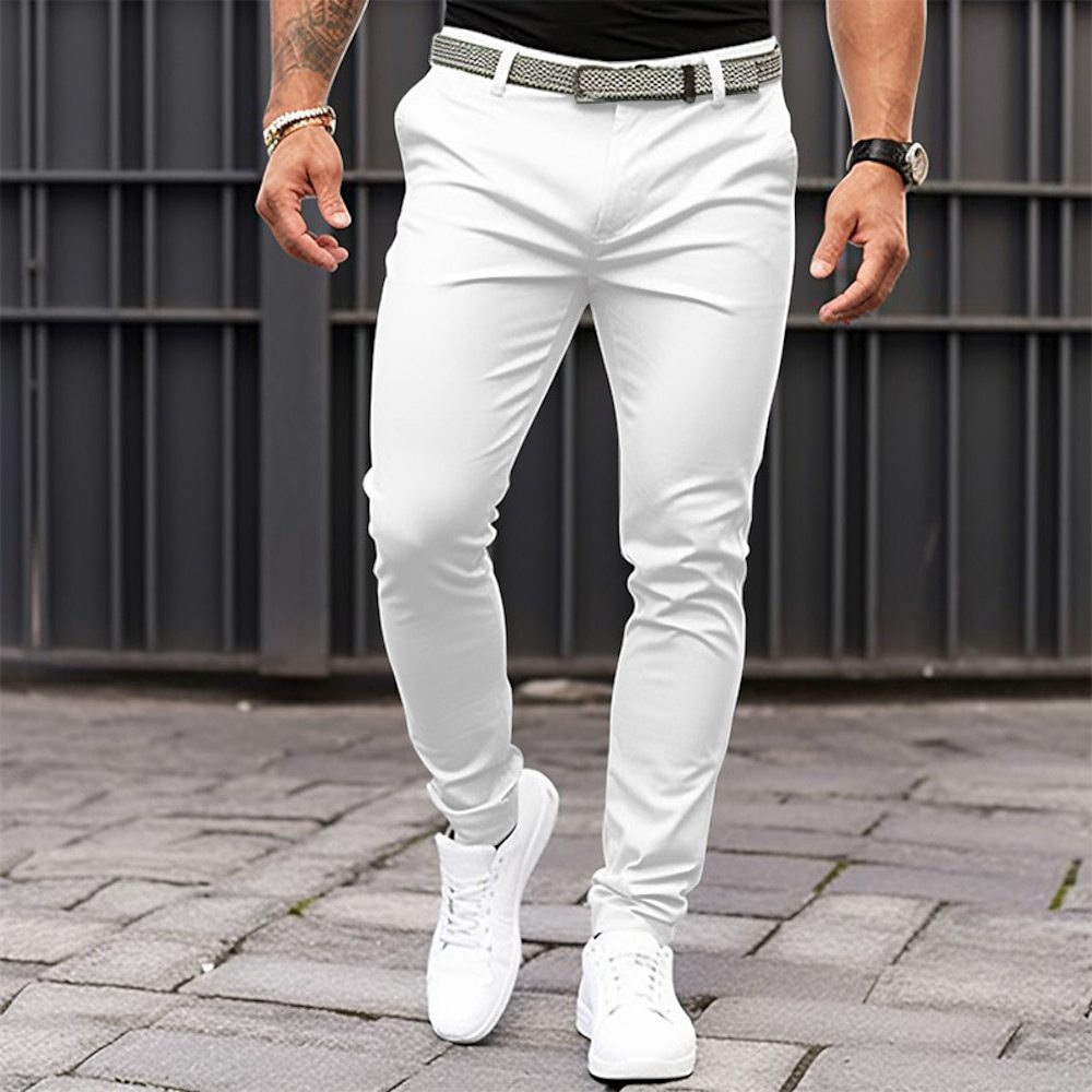Pantalones de vestir elásticos de corte entallado para hombre