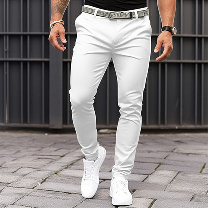 Pantalones de vestir elásticos de corte entallado para hombre