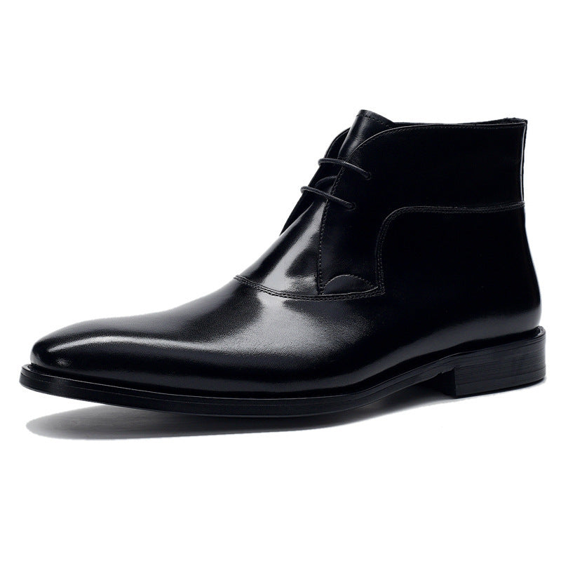 Botas Martin de cuero genuino para hombre Loom & Soul™ - Botas de tendencia de piel de vaca con tacón grueso antideslizante y comodidad transpirable