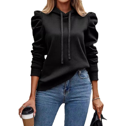 Suéter de manga larga de color liso para mujer – Top casual tipo jersey