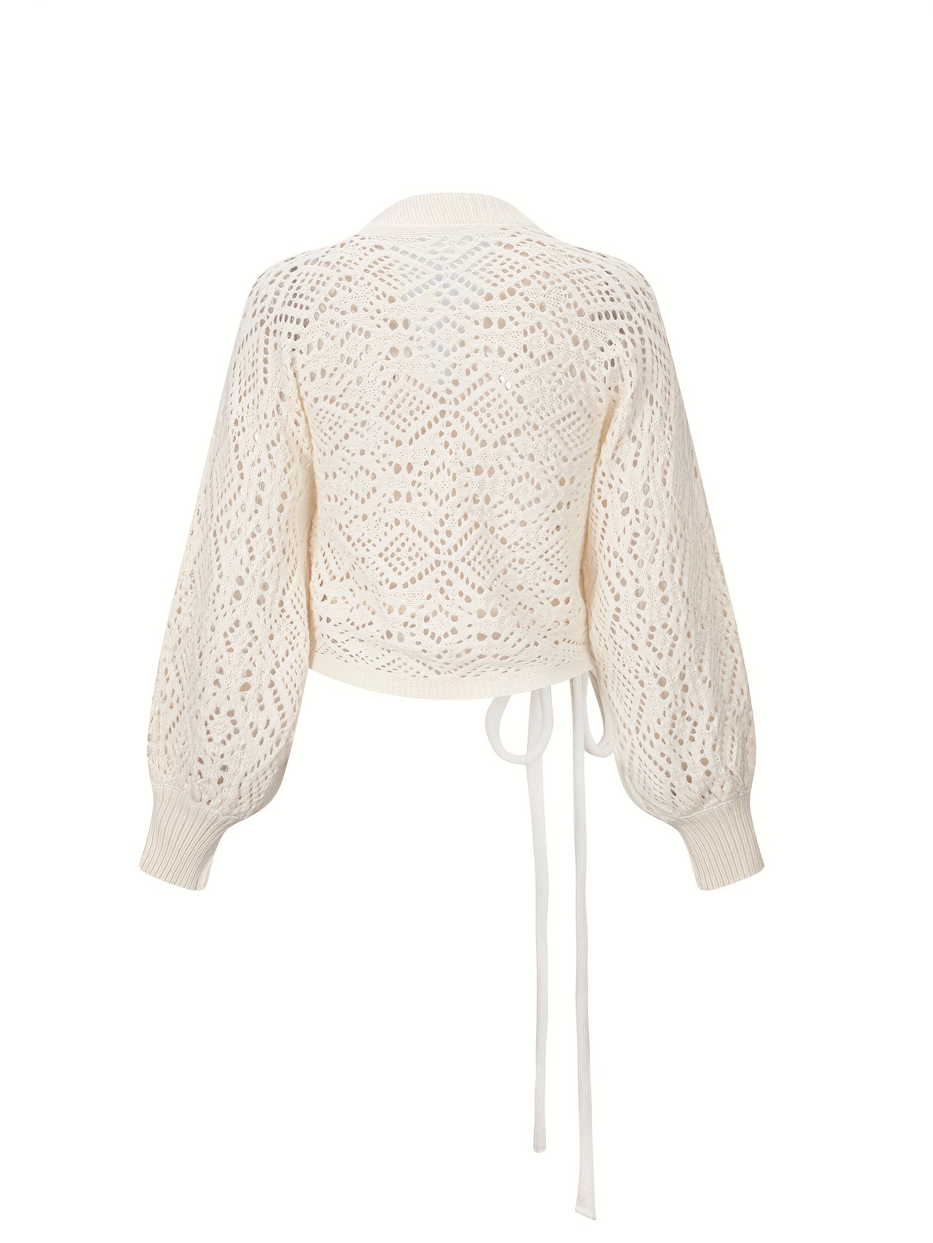 Elegante suéter de cuello en V con mangas farol – Suéter ligero para todas las estaciones