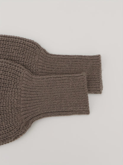 Elegante cárdigan acanalado con cuello en V profundo – Suéter de punto de otoño/invierno para mujer