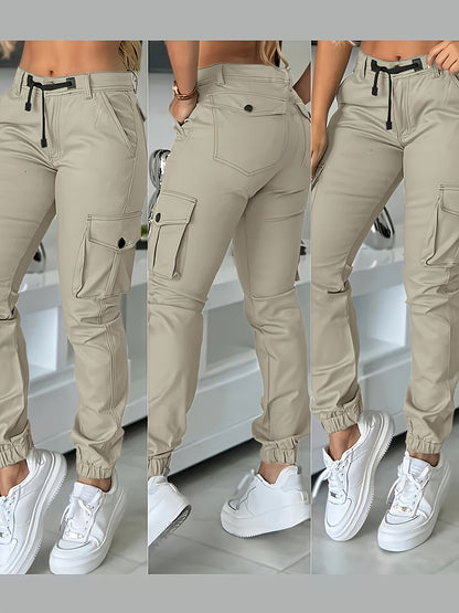 Pantalones cargo de mujer de cintura alta – Pantalones de trabajo elegantes para todas las estaciones