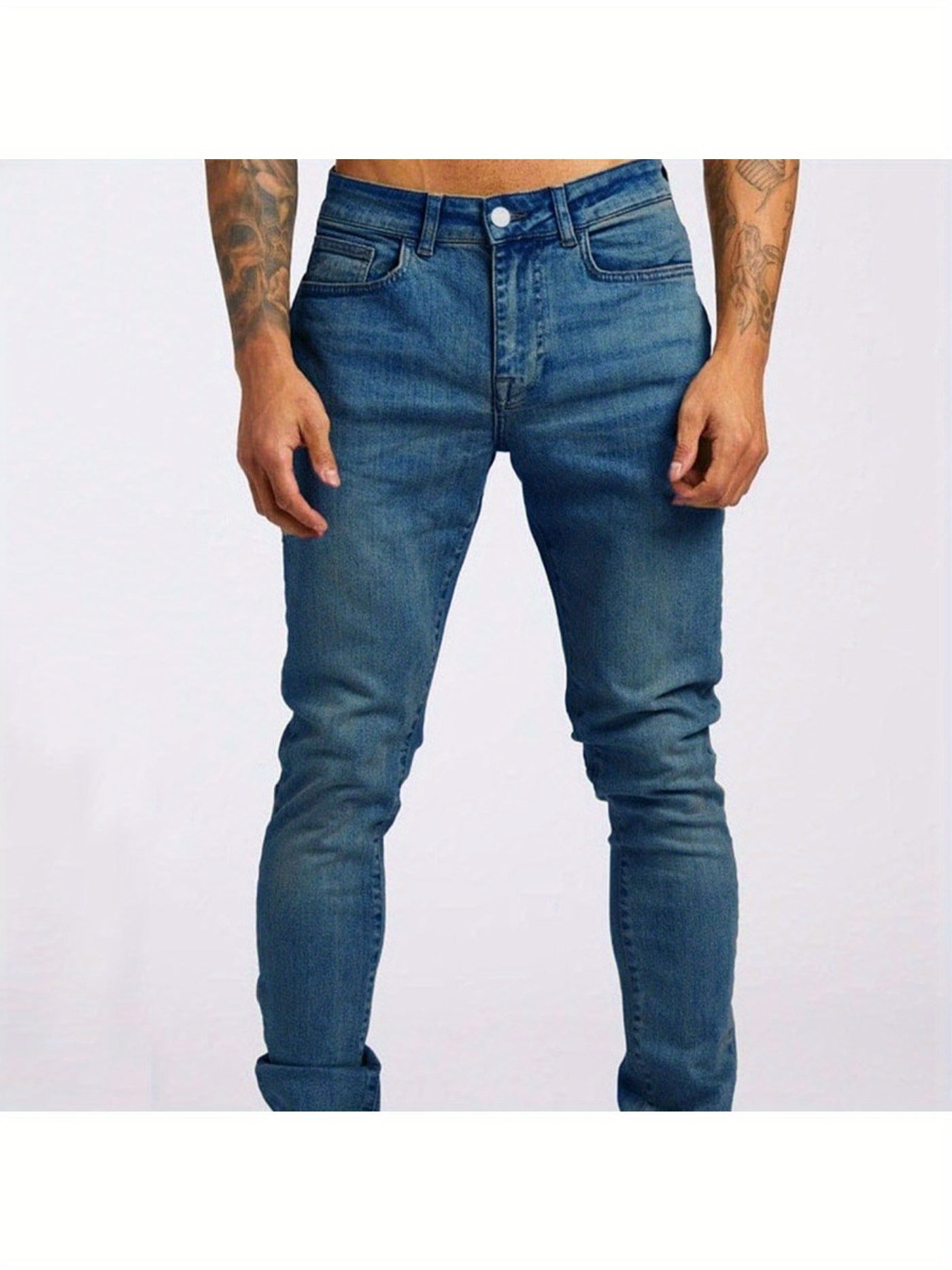 Vaqueros elásticos ajustados grises para hombre – Vaqueros transpirables y modernos para todas las estaciones