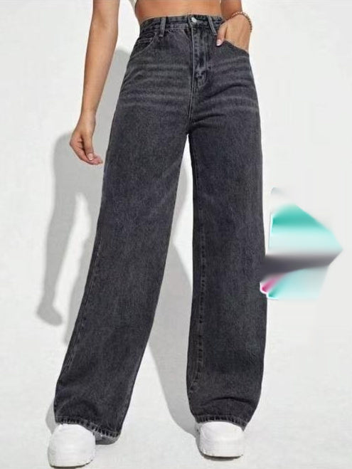 Jean coupe droite classique Loom & Soul™ à taille mi-haute – Pour femme