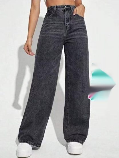 Jean coupe droite classique Loom & Soul™ à taille mi-haute – Pour femme