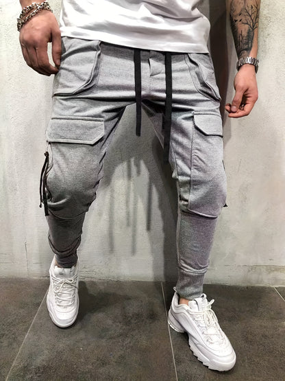 Pantalones Cargo de Hombre Urbanos – Pantalones de Exterior con Cordón y Bolsillos Múltiples